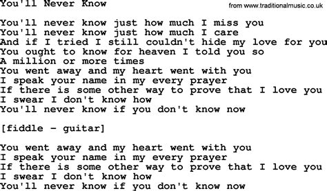 and you will never know lyrics|you will never know song lyrics.